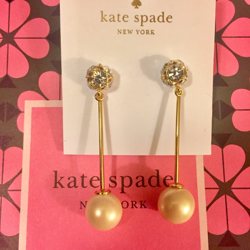 ♠️KATE SPADE♠ Lady Marmalade Linear Pearl Earrings - Picture 5 of 8